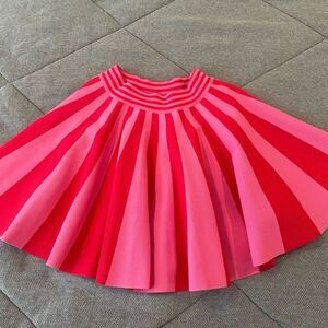 Lucky Chouette Skirt Striped Pink‎ Red Mini Flare Knit Casual Cute